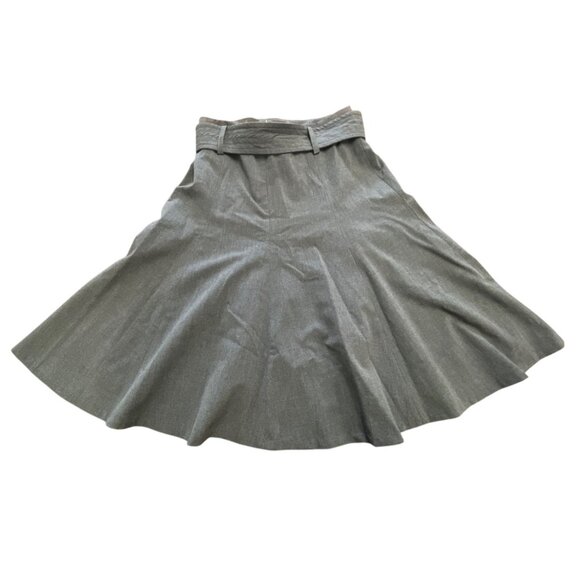 Grace Elements Women's Gray A-Line Midi Skirt With Belt Sz 6 - Picture 9 of 11